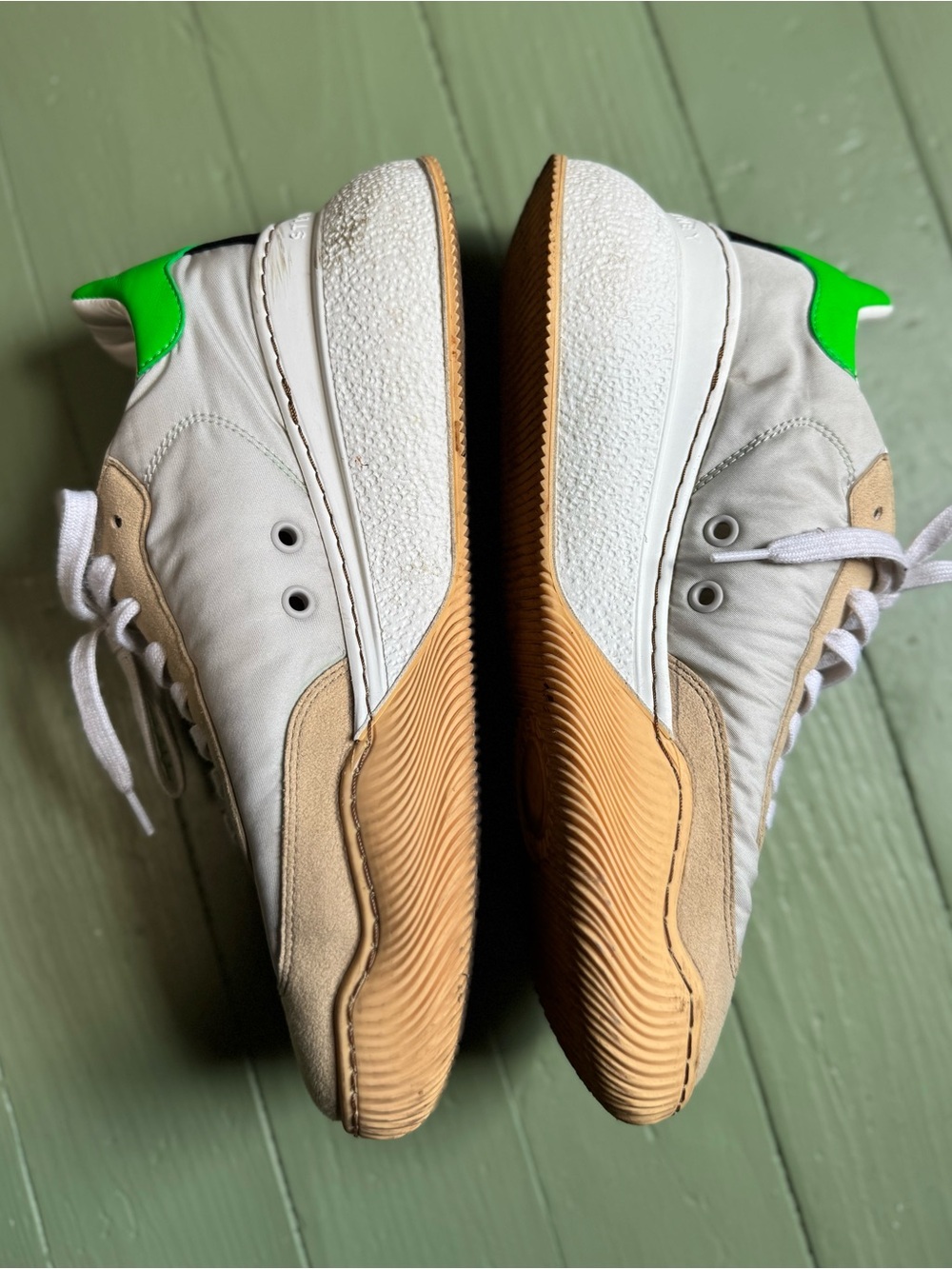 Stella McCartney Women’s White, Beige & Green Chunky Sneakers 39